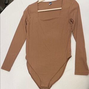 Old Navy Brown Ribbed Bodysuit